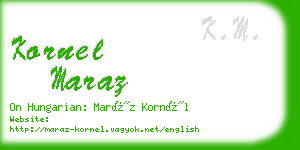 kornel maraz business card